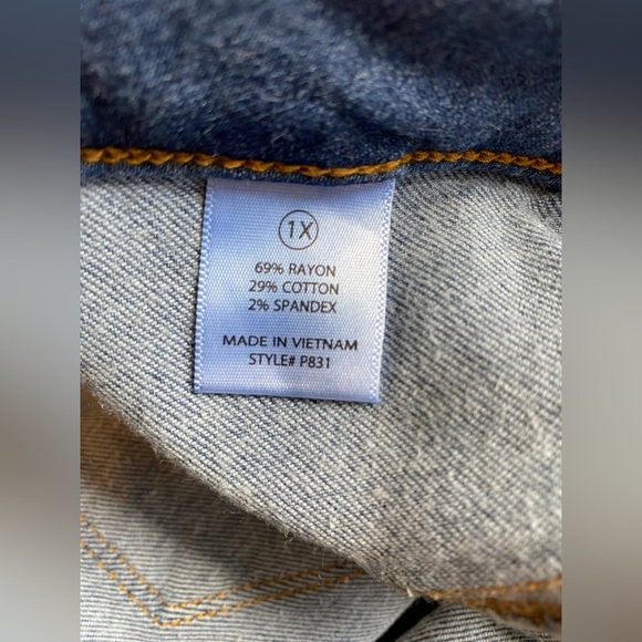 Knee slit medium blue jeggings - Picture 4 of 5